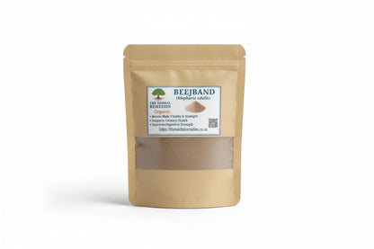 Beejband packaging with a label on a wooden surface