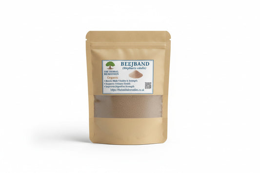 Beejband packaging with a label on a wooden surface