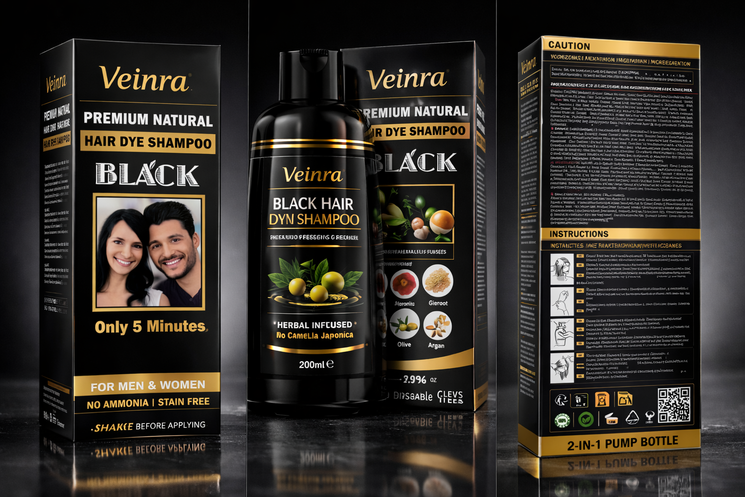 black hair dye shampoo