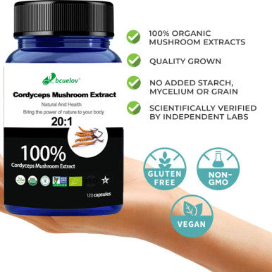 100% Pure Cordyceps Mushroom Extract Powder,Cordyceps Sinensis CS-4,Dong Chong Xia Cao