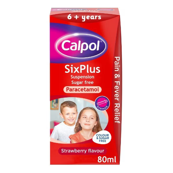 Calpol SixPlus Suspension – Paracetamol for Children 6+ Years (Strawberry Flavour)