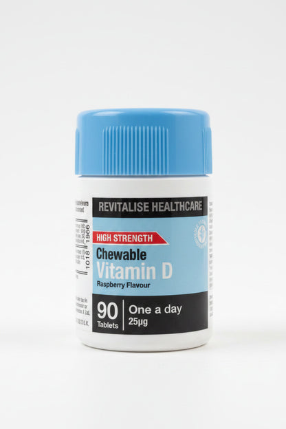  chewable Vitamin D highstrength raspberry flavour