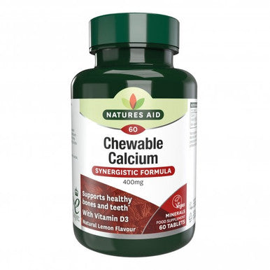 Chewable Calcium 400mg supports healthy bones & teeth with vitamin D3 60 tablets
