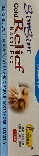 Cold Relief Nasal Rub helps headache, cold and  blocked nose instantly
