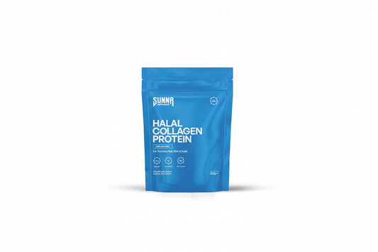 Premium collagen peptide powder made from 100% halal-certified bovine collagen