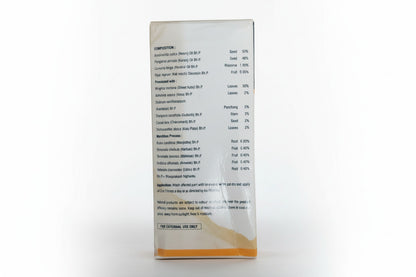 Product packaging with text on a white background