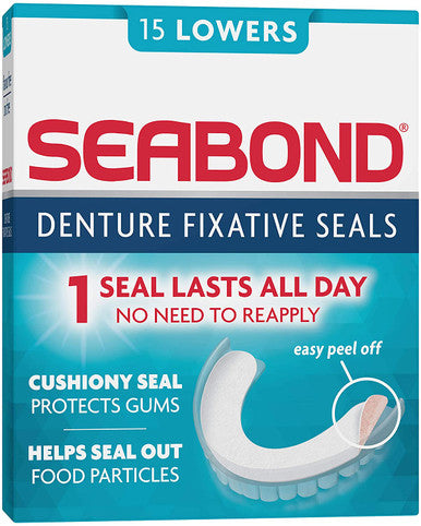 Seabond Denture fixative seals 18 lowers