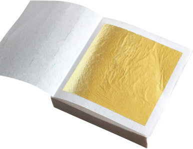 `10 X Edible gold Leaf Pure Sheet Large Sheet 24K Pure gold  1.7 by 1.7 inch