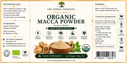 Organic Maca Powder – Clinical Series™ | 100% Pure Lepidium meyenii | The Herbal Remedies