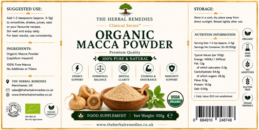 Organic Maca Powder – Clinical Series™ | 100% Pure Lepidium meyenii | The Herbal Remedies