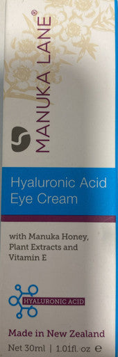 Manuka Lane Eye Cream with Hyaluronic acid, plant extract & Vitamin E 30ml