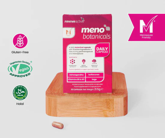 Meno Botanicals Capsules – Menopause Support | Ashwagandha, Isoflavones & Vitamins (30 Capsules)
