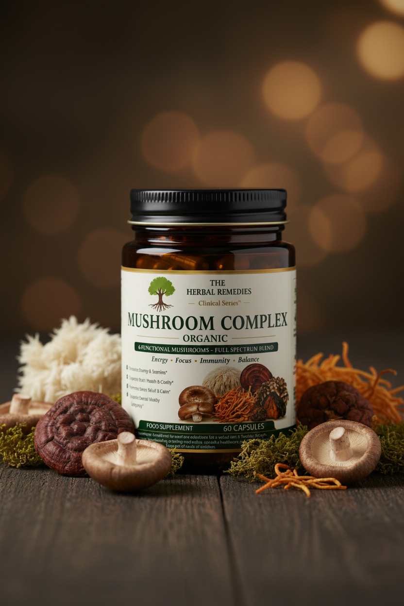 Mushroom Complex, Chaga, Cordyceps, Reishi, Shiitake and Lion’s Mane, Premium Multi-Mushroom Blend