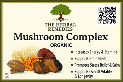 Contains:
Chaga Mushroom (Inonotus obliquus)

Cordyceps Mushroom (Cordyceps militaris/sinensis)

Reishi Mushroom (Ganoderma lucidum)

Shiitake Mushroom (Lentinula edodes)

Lion’s Mane Mushroom (Hericium erinaceus)