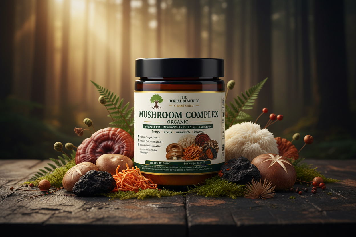 Mushroom Complex, Chaga, Cordyceps, Reishi, Shiitake and Lion’s Mane, Premium Multi-Mushroom Blend