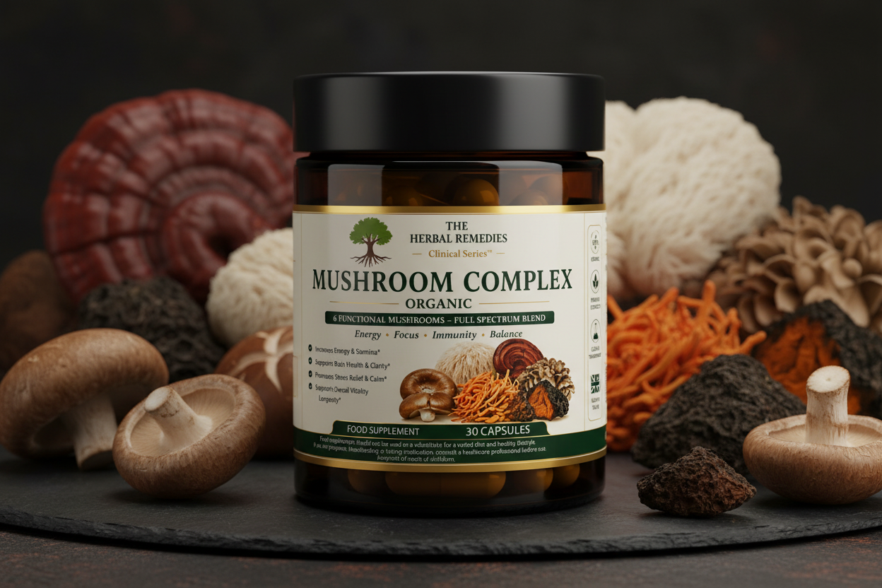 Mushroom Complex, Chaga, Cordyceps, Reishi, Shiitake and Lion’s Mane, Premium Multi-Mushroom Blend