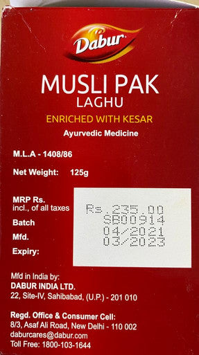 Dabur Musli Pak 125g stamina vigour and vitality