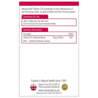 Vitamin D3 400iu - 90Tablets