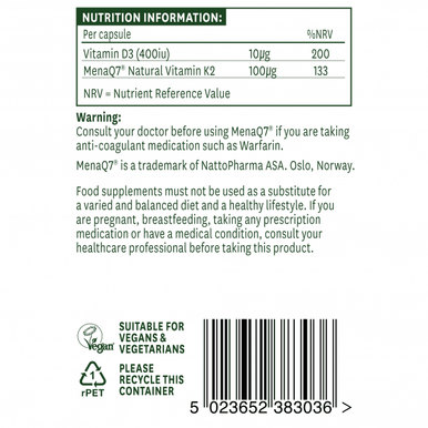 Vitamin K2 MenaQ7 (with Vitamin D3) - 30Tablets