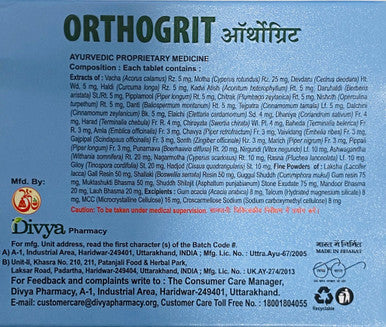 Orthogrit 60 Tablets, osteoarthritis, arthritis and orthopaedic pain