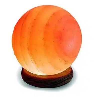 Himalayan salt lamp with LED bulb ball shape