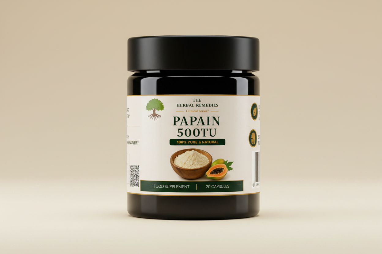 Papain 500 TU | 100% Pure & Raw | Food Supplement 20 capsules