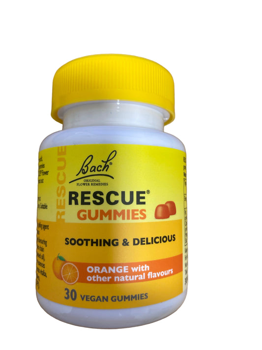 Bach Rescue Gummies (Orange flavour, 30 vegan gummies).help manage stress, anxiety, and promote relaxation.