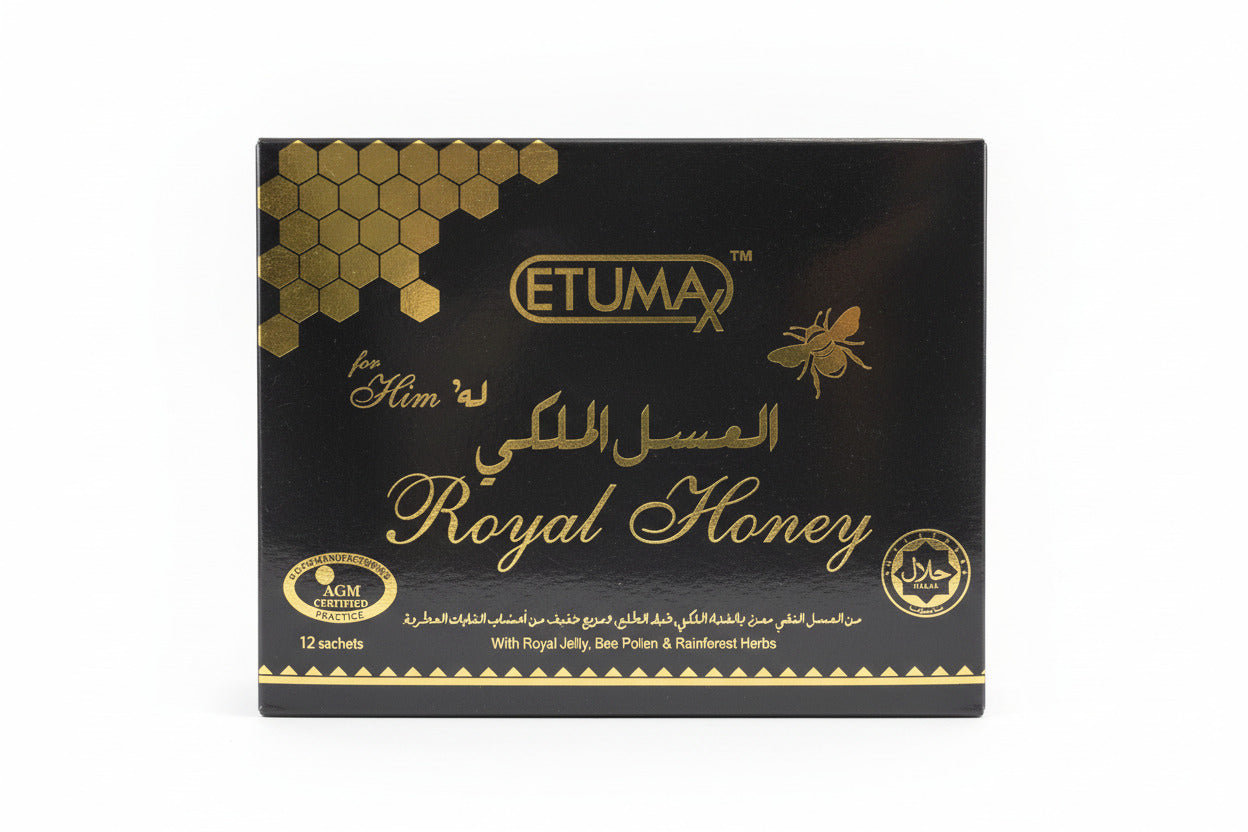 Royal Jelly , Honey for Him – Premium Honey Sachets with Tongkat Ali & Ginseng (12 Sachets)