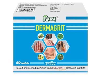 Dermagrit Tablet  60 tablets  help manage skin ailments like itching, eczema, skin allergies, rashes, and ringworm.