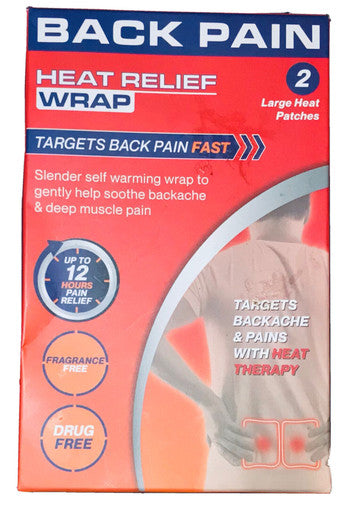 Heat Relief Wrap for Back Pain -  2 Heat Patches