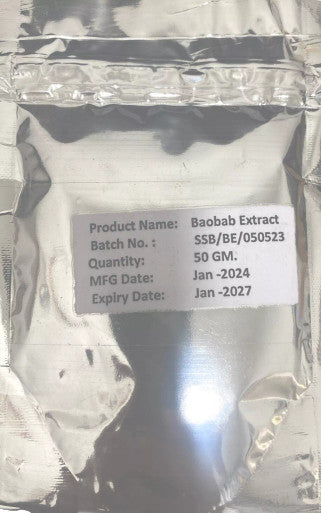 Baobab extract 50g derived from the fruit, seeds, and leaves of the baobab tree (Adansonia)