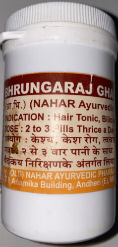 Bhringraj Ghanvati  hair fall skin problems 100 tablets