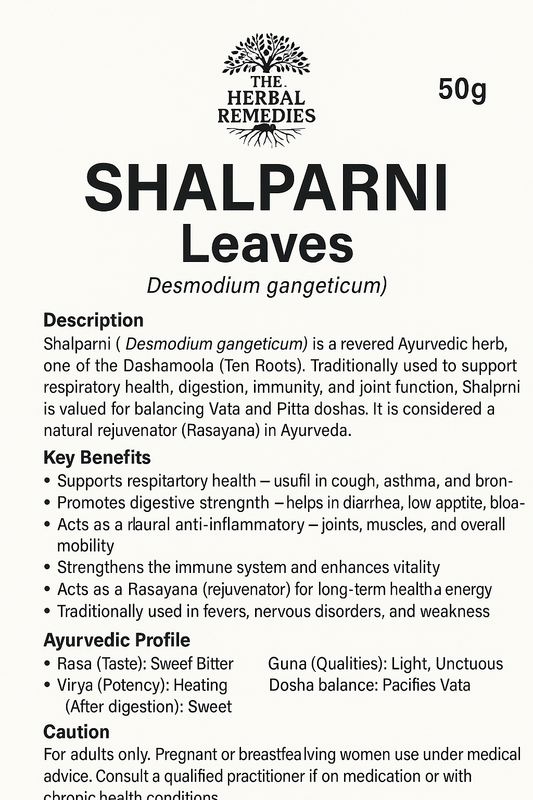 Shalparni leaves (Desmodium gangeticum) – 50g