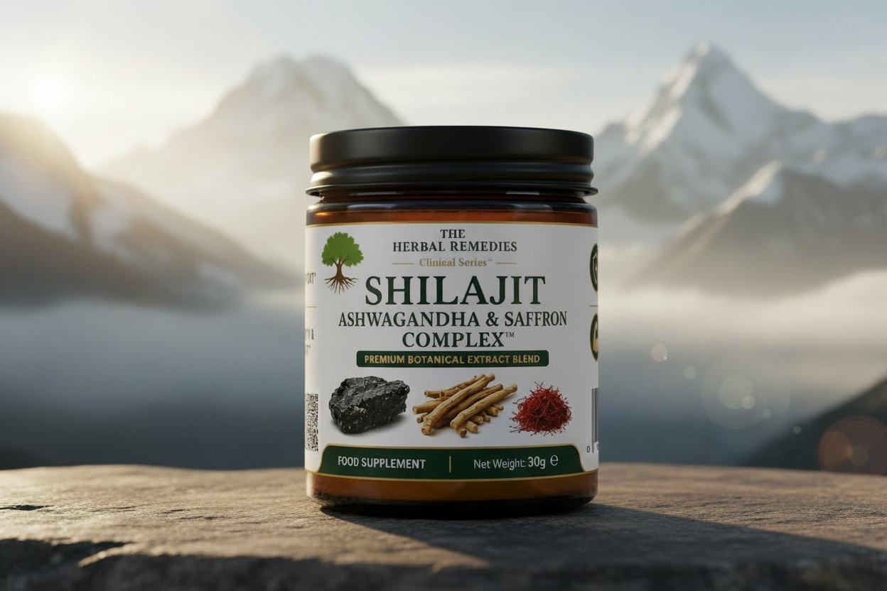 Shilajit, Ashwagandha, and Saffron to support physical strength, mental clarity, and emotional well-being.