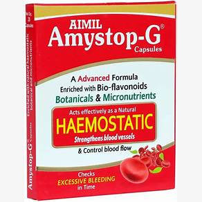 Amystop-G effectively checks excessive bleeding 20 capsules