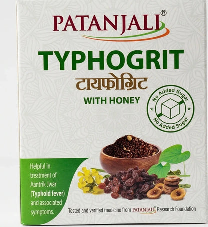 Patanjali Typhogrit with Honey packaging on a white background