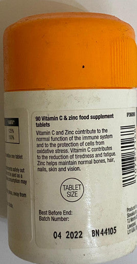 vitamin c and zinc 90 tablets immunity energy power well being