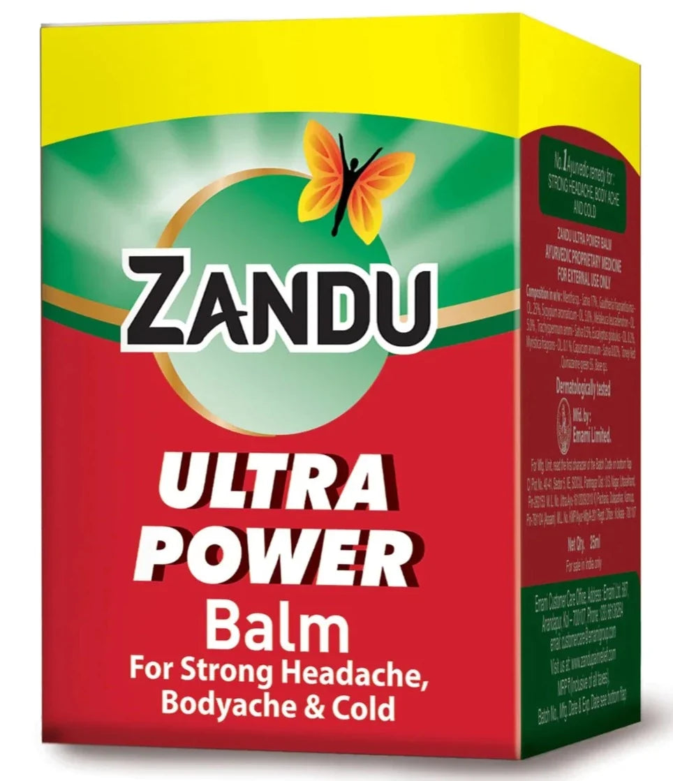 Zandu Ultra Power Balm 8ml – Ayurvedic Balm for Headache, Cold, Muscle & Joint Comfort